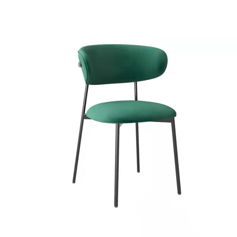 Glam Style Dining Chair Upholstered Open Back Dining Chair for Dining Room Black Green 1 Piece Clearhalo 'Dining Chairs' 'Dining Tables & Seating' 'dining_chair' 'furn' 'furn_dining_chair' 'Furniture' 'furniture_dining_chair' 'Kitchen & Dining Furniture' 5004610