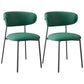 Glam Style Dining Chair Upholstered Open Back Dining Chair for Dining Room Black Green 2 Piece Set Clearhalo 'Dining Chairs' 'Dining Tables & Seating' 'dining_chair' 'furn' 'furn_dining_chair' 'Furniture' 'furniture_dining_chair' 'Kitchen & Dining Furniture' 5004611