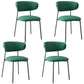 Glam Style Dining Chair Upholstered Open Back Dining Chair for Dining Room Black Green 4 Piece Set Clearhalo 'Dining Chairs' 'Dining Tables & Seating' 'dining_chair' 'furn' 'furn_dining_chair' 'Furniture' 'furniture_dining_chair' 'Kitchen & Dining Furniture' 5004612