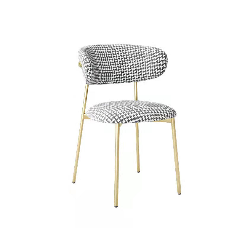 Glam Style Dining Chair Upholstered Open Back Dining Chair for Dining Room Black-Gold 1 Piece Clearhalo 'Dining Chairs' 'Dining Tables & Seating' 'dining_chair' 'furn' 'furn_dining_chair' 'Furniture' 'furniture_dining_chair' 'Kitchen & Dining Furniture' 5004613