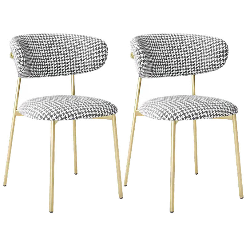 Glam Style Dining Chair Upholstered Open Back Dining Chair for Dining Room Black-Gold 2 Piece Set Clearhalo 'Dining Chairs' 'Dining Tables & Seating' 'dining_chair' 'furn' 'furn_dining_chair' 'Furniture' 'furniture_dining_chair' 'Kitchen & Dining Furniture' 5004614