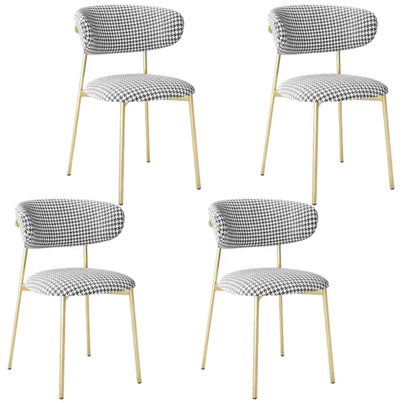 Glam Style Dining Chair Upholstered Open Back Dining Chair for Dining Room Black-Gold 4 Piece Set Clearhalo 'Dining Chairs' 'Dining Tables & Seating' 'dining_chair' 'furn' 'furn_dining_chair' 'Furniture' 'furniture_dining_chair' 'Kitchen & Dining Furniture' 5004615