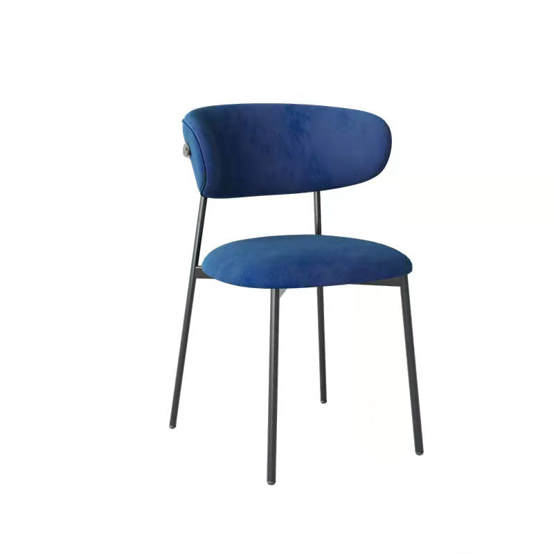 Glam Style Dining Chair Upholstered Open Back Dining Chair for Dining Room Blue-Black 1 Piece Clearhalo 'Dining Chairs' 'Dining Tables & Seating' 'dining_chair' 'furn' 'furn_dining_chair' 'Furniture' 'furniture_dining_chair' 'Kitchen & Dining Furniture' 5004616