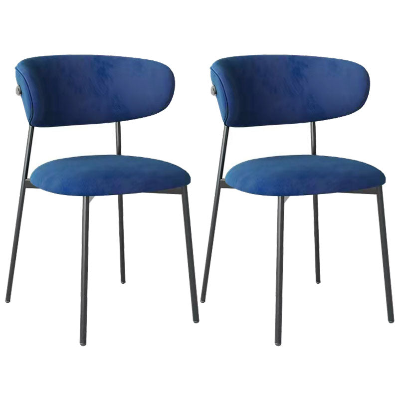 Glam Style Dining Chair Upholstered Open Back Dining Chair for Dining Room Blue-Black 2 Piece Set Clearhalo 'Dining Chairs' 'Dining Tables & Seating' 'dining_chair' 'furn' 'furn_dining_chair' 'Furniture' 'furniture_dining_chair' 'Kitchen & Dining Furniture' 5004617