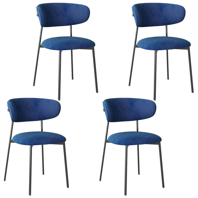 Glam Style Dining Chair Upholstered Open Back Dining Chair for Dining Room Blue-Black 4 Piece Set Clearhalo 'Dining Chairs' 'Dining Tables & Seating' 'dining_chair' 'furn' 'furn_dining_chair' 'Furniture' 'furniture_dining_chair' 'Kitchen & Dining Furniture' 5004618