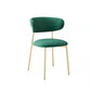 Glam Style Dining Chair Upholstered Open Back Dining Chair for Dining Room Green Gold 1 Piece Clearhalo 'Dining Chairs' 'Dining Tables & Seating' 'dining_chair' 'furn' 'furn_dining_chair' 'Furniture' 'furniture_dining_chair' 'Kitchen & Dining Furniture' 5004619