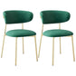 Glam Style Dining Chair Upholstered Open Back Dining Chair for Dining Room Green Gold 2 Piece Set Clearhalo 'Dining Chairs' 'Dining Tables & Seating' 'dining_chair' 'furn' 'furn_dining_chair' 'Furniture' 'furniture_dining_chair' 'Kitchen & Dining Furniture' 5004620