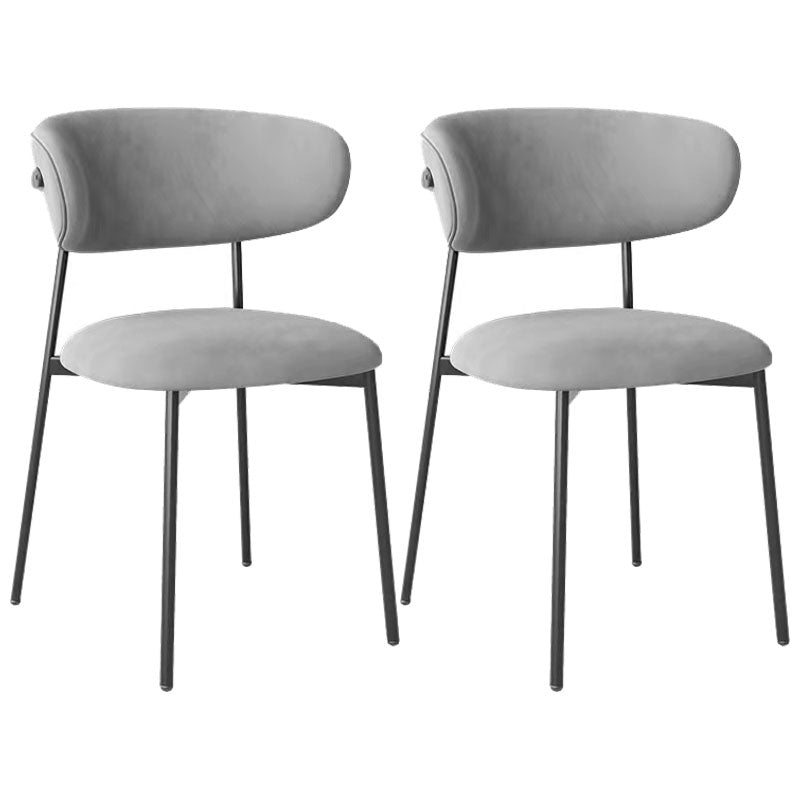 Glam Style Dining Chair Upholstered Open Back Dining Chair for Dining Room Black-Gray 2 Piece Set Clearhalo 'Dining Chairs' 'Dining Tables & Seating' 'dining_chair' 'furn' 'furn_dining_chair' 'Furniture' 'furniture_dining_chair' 'Kitchen & Dining Furniture' 5004629