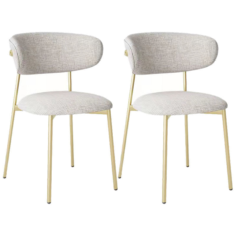 Glam Style Dining Chair Upholstered Open Back Dining Chair for Dining Room Grey-Gold 2 Piece Set Clearhalo 'Dining Chairs' 'Dining Tables & Seating' 'dining_chair' 'furn' 'furn_dining_chair' 'Furniture' 'furniture_dining_chair' 'Kitchen & Dining Furniture' 5004632