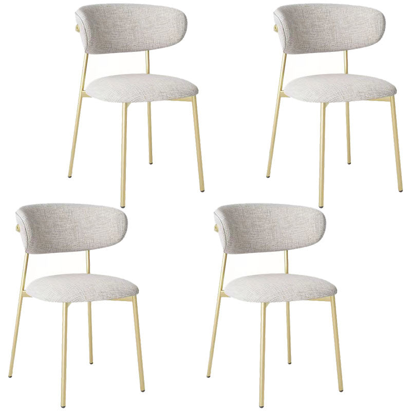 Glam Style Dining Chair Upholstered Open Back Dining Chair for Dining Room Grey-Gold 4 Piece Set Clearhalo 'Dining Chairs' 'Dining Tables & Seating' 'dining_chair' 'furn' 'furn_dining_chair' 'Furniture' 'furniture_dining_chair' 'Kitchen & Dining Furniture' 5004633