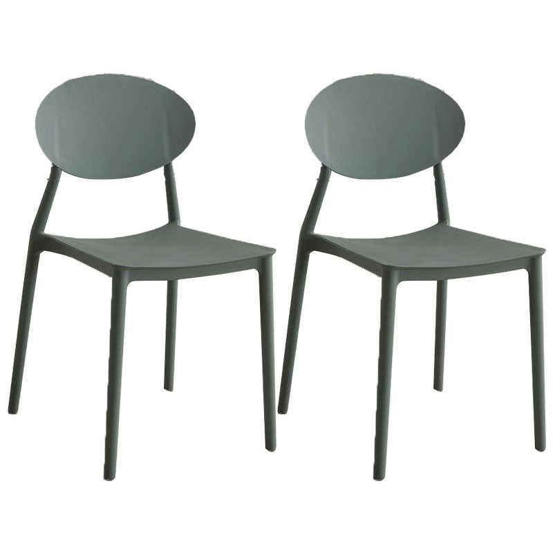 Modern Style Side Chair Plastic Open Back Dining Chair for Kitchen Grey 2 Piece Set Clearhalo 'Dining Chairs' 'Dining Tables & Seating' 'dining_chair' 'furn' 'furn_dining_chair' 'Furniture' 'furniture_dining_chair' 'Kitchen & Dining Furniture' 5004636