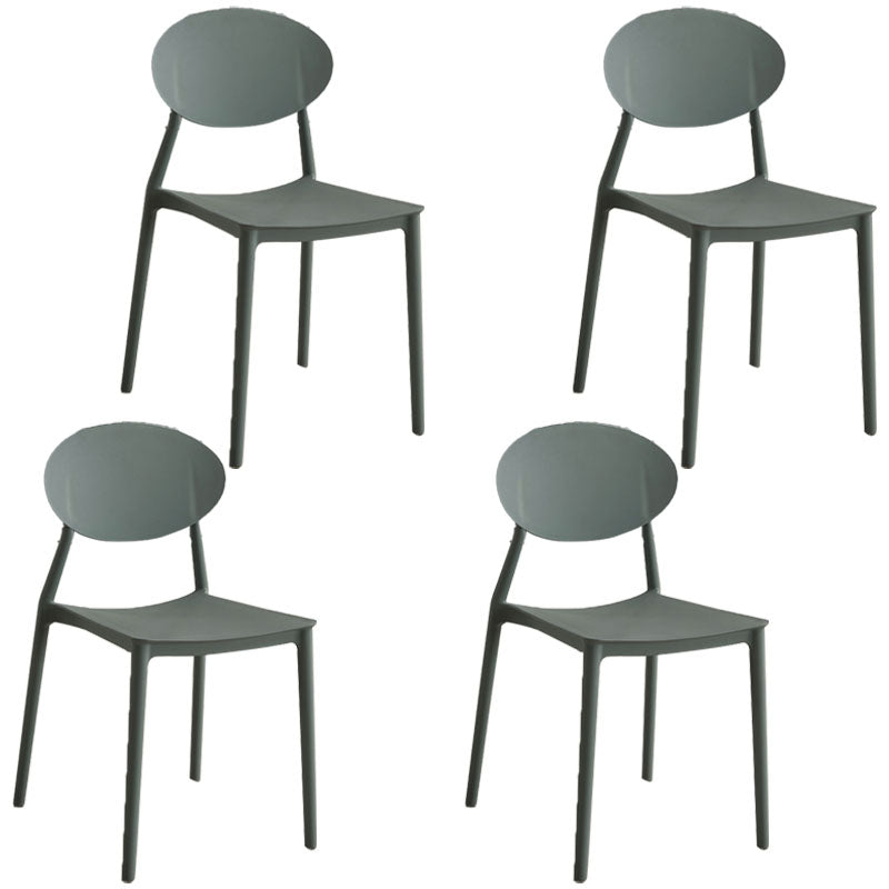 Modern Style Side Chair Plastic Open Back Dining Chair for Kitchen Grey 4 Piece Set Clearhalo 'Dining Chairs' 'Dining Tables & Seating' 'dining_chair' 'furn' 'furn_dining_chair' 'Furniture' 'furniture_dining_chair' 'Kitchen & Dining Furniture' 5004637