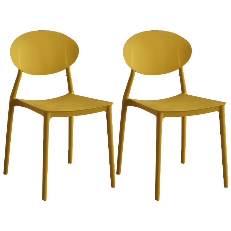 Modern Style Side Chair Plastic Open Back Dining Chair for Kitchen Yellow 2 Piece Set Clearhalo 'Dining Chairs' 'Dining Tables & Seating' 'dining_chair' 'furn' 'furn_dining_chair' 'Furniture' 'furniture_dining_chair' 'Kitchen & Dining Furniture' 5004639
