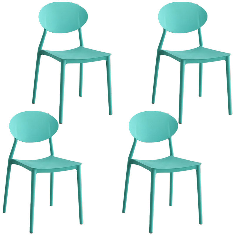 Modern Style Side Chair Plastic Open Back Dining Chair for Kitchen Lake Blue 4 Piece Set Clearhalo 'Dining Chairs' 'Dining Tables & Seating' 'dining_chair' 'furn' 'furn_dining_chair' 'Furniture' 'furniture_dining_chair' 'Kitchen & Dining Furniture' 5004645