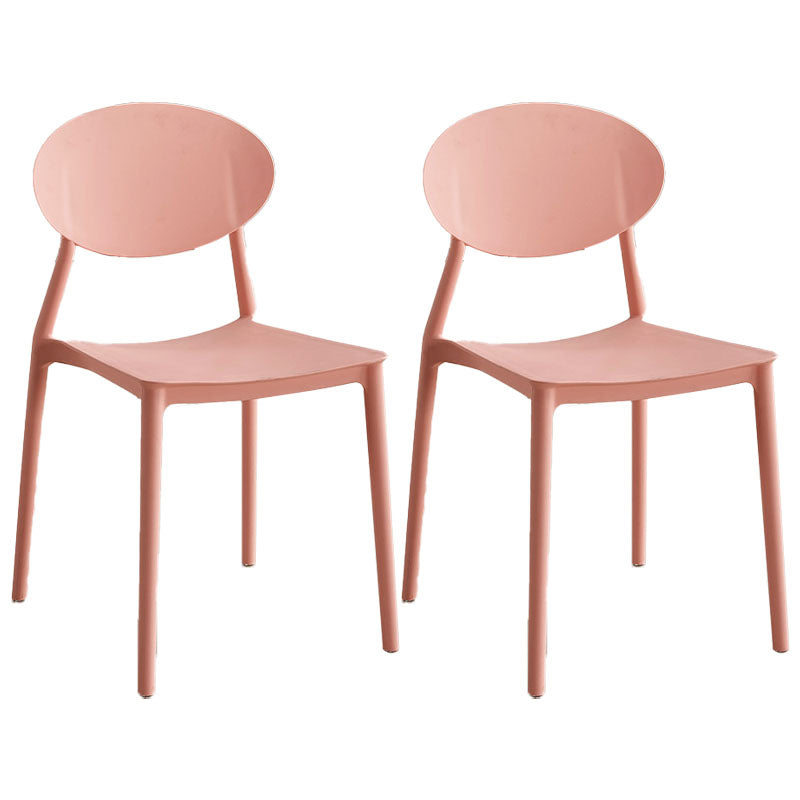 Modern Style Side Chair Plastic Open Back Dining Chair for Kitchen Pink 2 Piece Set Clearhalo 'Dining Chairs' 'Dining Tables & Seating' 'dining_chair' 'furn' 'furn_dining_chair' 'Furniture' 'furniture_dining_chair' 'Kitchen & Dining Furniture' 5004647