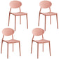 Modern Style Side Chair Plastic Open Back Dining Chair for Kitchen Pink 4 Piece Set Clearhalo 'Dining Chairs' 'Dining Tables & Seating' 'dining_chair' 'furn' 'furn_dining_chair' 'Furniture' 'furniture_dining_chair' 'Kitchen & Dining Furniture' 5004650