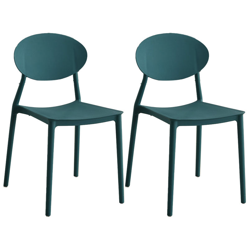 Modern Style Side Chair Plastic Open Back Dining Chair for Kitchen Dark Blue 2 Piece Set Clearhalo 'Dining Chairs' 'Dining Tables & Seating' 'dining_chair' 'furn' 'furn_dining_chair' 'Furniture' 'furniture_dining_chair' 'Kitchen & Dining Furniture' 5004652