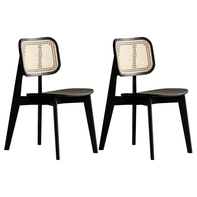 Modern Side Dining Chairs Solid Wood Dining Chairs for Dining Room Black 2 Piece Set Clearhalo 'Dining Chairs' 'Dining Tables & Seating' 'dining_chair' 'furn' 'furn_dining_chair' 'Furniture' 'furniture_dining_chair' 'Kitchen & Dining Furniture' 5004657