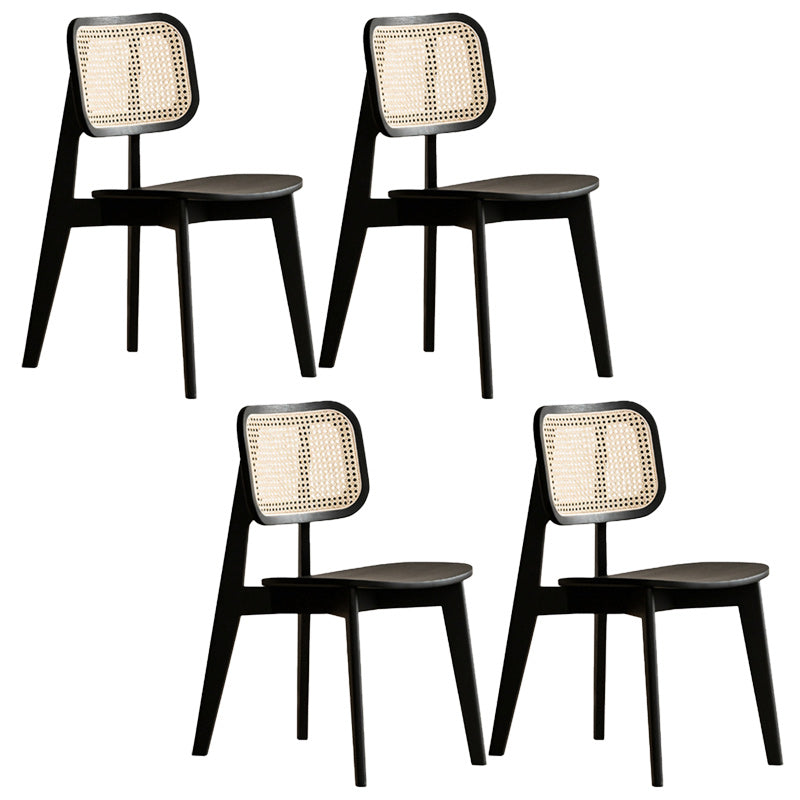Modern Side Dining Chairs Solid Wood Dining Chairs for Dining Room Black 4 Piece Set Clearhalo 'Dining Chairs' 'Dining Tables & Seating' 'dining_chair' 'furn' 'furn_dining_chair' 'Furniture' 'furniture_dining_chair' 'Kitchen & Dining Furniture' 5004659
