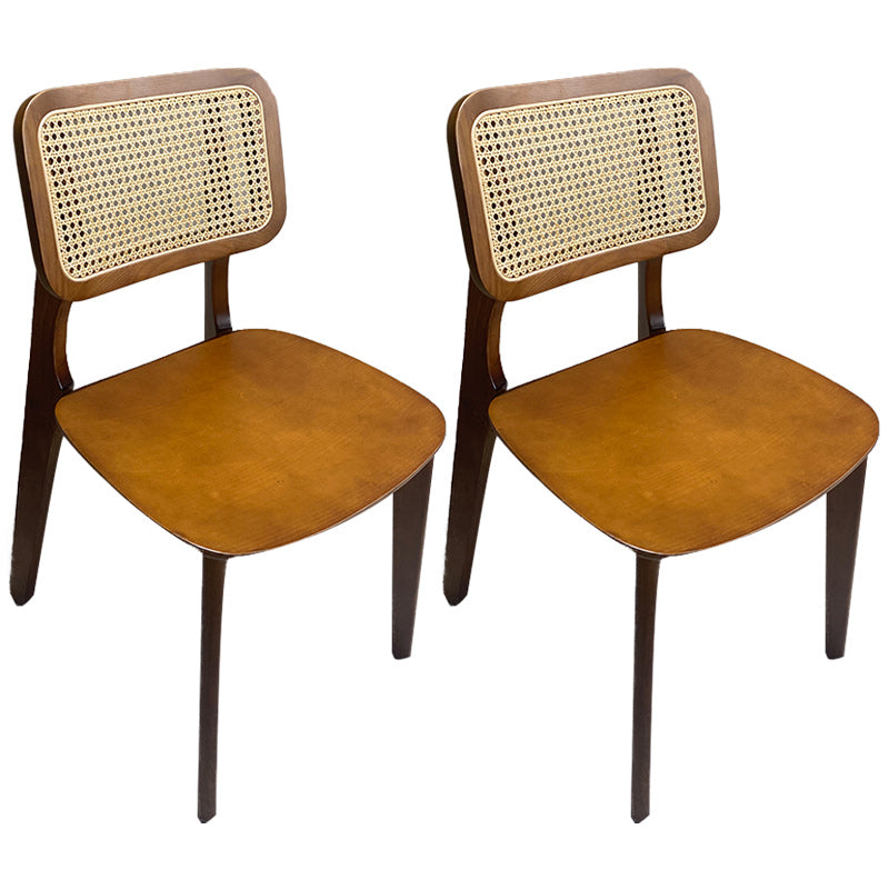 Modern Side Dining Chairs Solid Wood Dining Chairs for Dining Room Walnut 2 Piece Set Clearhalo 'Dining Chairs' 'Dining Tables & Seating' 'dining_chair' 'furn' 'furn_dining_chair' 'Furniture' 'furniture_dining_chair' 'Kitchen & Dining Furniture' 5004668
