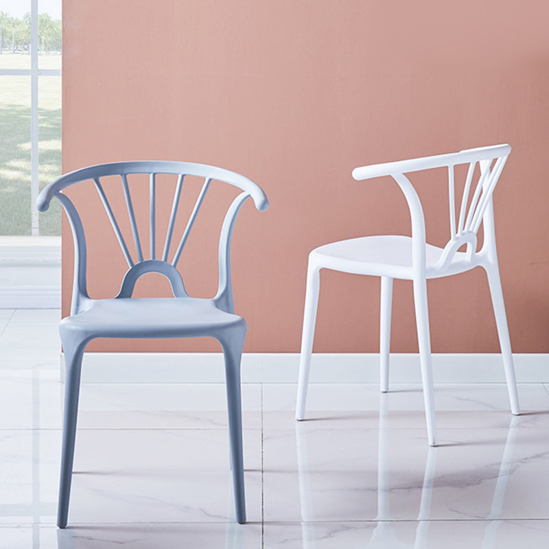 Scandinavian Plastic Indoor-Outdoor Chair Windsor Back Side Chair Clearhalo 'Dining Chairs' 'Dining Tables & Seating' 'dining_chair' 'furn' 'furn_dining_chair' 'Furniture' 'furniture_dining_chair' 'Kitchen & Dining Furniture' 5004696