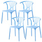 Scandinavian Plastic Indoor-Outdoor Chair Windsor Back Side Chair Light Blue 4 Piece Set Clearhalo 'Dining Chairs' 'Dining Tables & Seating' 'dining_chair' 'furn' 'furn_dining_chair' 'Furniture' 'furniture_dining_chair' 'Kitchen & Dining Furniture' 5004699