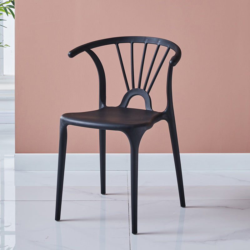 Scandinavian Plastic Indoor-Outdoor Chair Windsor Back Side Chair Clearhalo 'Dining Chairs' 'Dining Tables & Seating' 'dining_chair' 'furn' 'furn_dining_chair' 'Furniture' 'furniture_dining_chair' 'Kitchen & Dining Furniture' 5004702