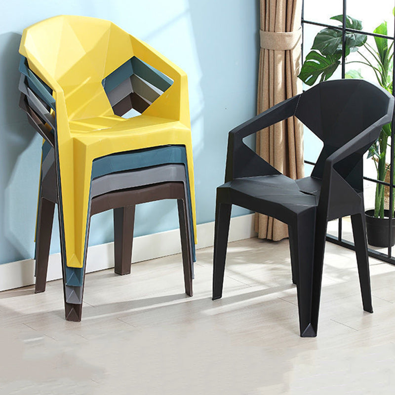 Modern Style Arm Chair Plastic Indoor Stackable Dining Chair Clearhalo 'Dining Chairs' 'Dining Tables & Seating' 'dining_chair' 'furn' 'furn_dining_chair' 'Furniture' 'furniture_dining_chair' 'Kitchen & Dining Furniture' 5004707