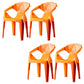 Modern Style Arm Chair Plastic Indoor Stackable Dining Chair Orange 4 Piece Set Clearhalo 'Dining Chairs' 'Dining Tables & Seating' 'dining_chair' 'furn' 'furn_dining_chair' 'Furniture' 'furniture_dining_chair' 'Kitchen & Dining Furniture' 5004708