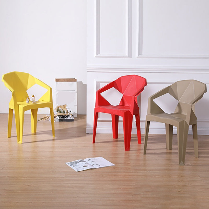 Modern Style Arm Chair Plastic Indoor Stackable Dining Chair Clearhalo 'Dining Chairs' 'Dining Tables & Seating' 'dining_chair' 'furn' 'furn_dining_chair' 'Furniture' 'furniture_dining_chair' 'Kitchen & Dining Furniture' 5004709