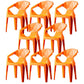 Modern Style Arm Chair Plastic Indoor Stackable Dining Chair Orange 8 Piece Set Clearhalo 'Dining Chairs' 'Dining Tables & Seating' 'dining_chair' 'furn' 'furn_dining_chair' 'Furniture' 'furniture_dining_chair' 'Kitchen & Dining Furniture' 5004710