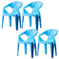Modern Style Arm Chair Plastic Indoor Stackable Dining Chair Blue 4 Piece Set Clearhalo 'Dining Chairs' 'Dining Tables & Seating' 'dining_chair' 'furn' 'furn_dining_chair' 'Furniture' 'furniture_dining_chair' 'Kitchen & Dining Furniture' 5004715