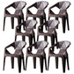 Modern Style Arm Chair Plastic Indoor Stackable Dining Chair Coffee 8 Piece Set Clearhalo 'Dining Chairs' 'Dining Tables & Seating' 'dining_chair' 'furn' 'furn_dining_chair' 'Furniture' 'furniture_dining_chair' 'Kitchen & Dining Furniture' 5004726