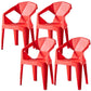 Modern Style Arm Chair Plastic Indoor Stackable Dining Chair Red 4 Piece Set Clearhalo 'Dining Chairs' 'Dining Tables & Seating' 'dining_chair' 'furn' 'furn_dining_chair' 'Furniture' 'furniture_dining_chair' 'Kitchen & Dining Furniture' 5004728