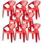 Modern Style Arm Chair Plastic Indoor Stackable Dining Chair Red 8 Piece Set Clearhalo 'Dining Chairs' 'Dining Tables & Seating' 'dining_chair' 'furn' 'furn_dining_chair' 'Furniture' 'furniture_dining_chair' 'Kitchen & Dining Furniture' 5004729