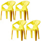 Modern Style Arm Chair Plastic Indoor Stackable Dining Chair Yellow 4 Piece Set Clearhalo 'Dining Chairs' 'Dining Tables & Seating' 'dining_chair' 'furn' 'furn_dining_chair' 'Furniture' 'furniture_dining_chair' 'Kitchen & Dining Furniture' 5004730