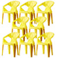 Modern Style Arm Chair Plastic Indoor Stackable Dining Chair Yellow 8 Piece Set Clearhalo 'Dining Chairs' 'Dining Tables & Seating' 'dining_chair' 'furn' 'furn_dining_chair' 'Furniture' 'furniture_dining_chair' 'Kitchen & Dining Furniture' 5004731