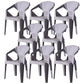 Modern Style Arm Chair Plastic Indoor Stackable Dining Chair Grey 8 Piece Set Clearhalo 'Dining Chairs' 'Dining Tables & Seating' 'dining_chair' 'furn' 'furn_dining_chair' 'Furniture' 'furniture_dining_chair' 'Kitchen & Dining Furniture' 5004733