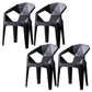 Modern Style Arm Chair Plastic Indoor Stackable Dining Chair Black 4 Piece Set Clearhalo 'Dining Chairs' 'Dining Tables & Seating' 'dining_chair' 'furn' 'furn_dining_chair' 'Furniture' 'furniture_dining_chair' 'Kitchen & Dining Furniture' 5004734