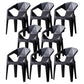 Modern Style Arm Chair Plastic Indoor Stackable Dining Chair Black 8 Piece Set Clearhalo 'Dining Chairs' 'Dining Tables & Seating' 'dining_chair' 'furn' 'furn_dining_chair' 'Furniture' 'furniture_dining_chair' 'Kitchen & Dining Furniture' 5004735