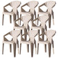 Modern Style Arm Chair Plastic Indoor Stackable Dining Chair Khaki 8 Piece Set Clearhalo 'Dining Chairs' 'Dining Tables & Seating' 'dining_chair' 'furn' 'furn_dining_chair' 'Furniture' 'furniture_dining_chair' 'Kitchen & Dining Furniture' 5004737