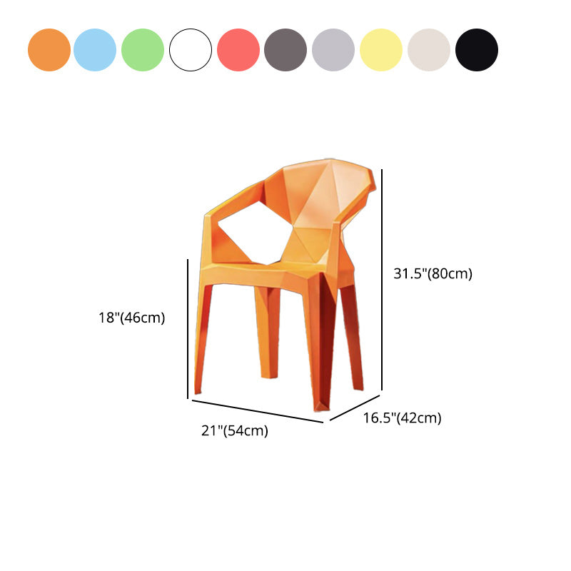 Modern Style Arm Chair Plastic Indoor Stackable Dining Chair Clearhalo 'Dining Chairs' 'Dining Tables & Seating' 'dining_chair' 'furn' 'furn_dining_chair' 'Furniture' 'furniture_dining_chair' 'Kitchen & Dining Furniture' 5004738