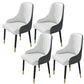 Nordic Dining Room Dining Chairs Armless Faux Leather Kitchen Side Chairs White-Gray 4 Piece Set Clearhalo 'Dining Chairs' 'Dining Tables & Seating' 'dining_chair' 'furn' 'furn_dining_chair' 'Furniture' 'furniture_dining_chair' 'Kitchen & Dining Furniture' 5004742