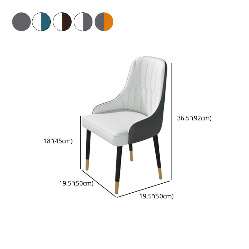 Nordic Dining Room Dining Chairs Armless Faux Leather Kitchen Side Chairs Clearhalo 'Dining Chairs' 'Dining Tables & Seating' 'dining_chair' 'furn' 'furn_dining_chair' 'Furniture' 'furniture_dining_chair' 'Kitchen & Dining Furniture' 5004756