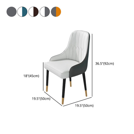 Nordic Dining Room Dining Chairs Armless Faux Leather Kitchen Side Chairs Clearhalo 'Dining Chairs' 'Dining Tables & Seating' 'dining_chair' 'furn' 'furn_dining_chair' 'Furniture' 'furniture_dining_chair' 'Kitchen & Dining Furniture' 5004756