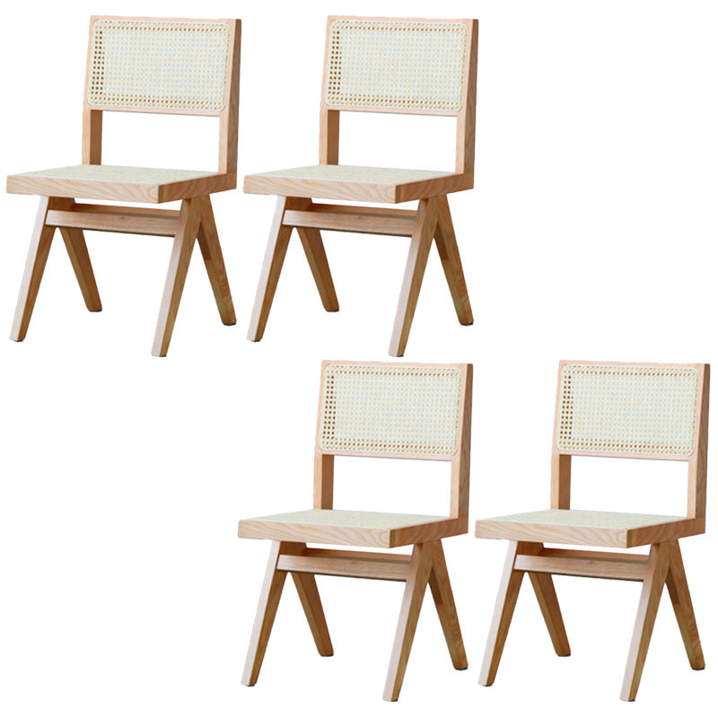 Armless Dining Chairs Modern Solid Wood Side Chairs for Dining Room Wood Non-Upholstered Chair(s) 4 Piece Set Clearhalo 'Dining Chairs' 'Dining Tables & Seating' 'dining_chair' 'furn' 'furn_dining_chair' 'Furniture' 'furniture_dining_chair' 'Kitchen & Dining Furniture' 5004761