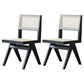 Armless Dining Chairs Modern Solid Wood Side Chairs for Dining Room Black Non-Upholstered Chair(s) 2 Piece Set Clearhalo 'Dining Chairs' 'Dining Tables & Seating' 'dining_chair' 'furn' 'furn_dining_chair' 'Furniture' 'furniture_dining_chair' 'Kitchen & Dining Furniture' 5004766