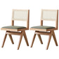 Armless Dining Chairs Modern Solid Wood Side Chairs for Dining Room Wood Upholstered Chair(s) 2 Piece Set Clearhalo 'Dining Chairs' 'Dining Tables & Seating' 'dining_chair' 'furn' 'furn_dining_chair' 'Furniture' 'furniture_dining_chair' 'Kitchen & Dining Furniture' 5004775
