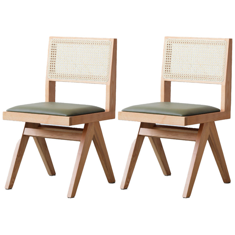 Armless Dining Chairs Modern Solid Wood Side Chairs for Dining Room Wood Upholstered Chair(s) 2 Piece Set Clearhalo 'Dining Chairs' 'Dining Tables & Seating' 'dining_chair' 'furn' 'furn_dining_chair' 'Furniture' 'furniture_dining_chair' 'Kitchen & Dining Furniture' 5004775