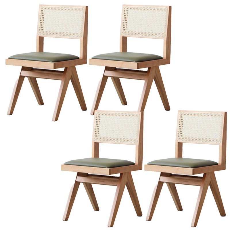 Armless Dining Chairs Modern Solid Wood Side Chairs for Dining Room Wood Upholstered Chair(s) 4 Piece Set Clearhalo 'Dining Chairs' 'Dining Tables & Seating' 'dining_chair' 'furn' 'furn_dining_chair' 'Furniture' 'furniture_dining_chair' 'Kitchen & Dining Furniture' 5004778